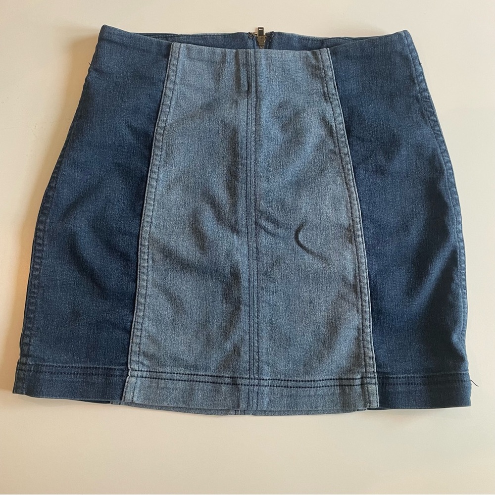 Free People denim mini skirt